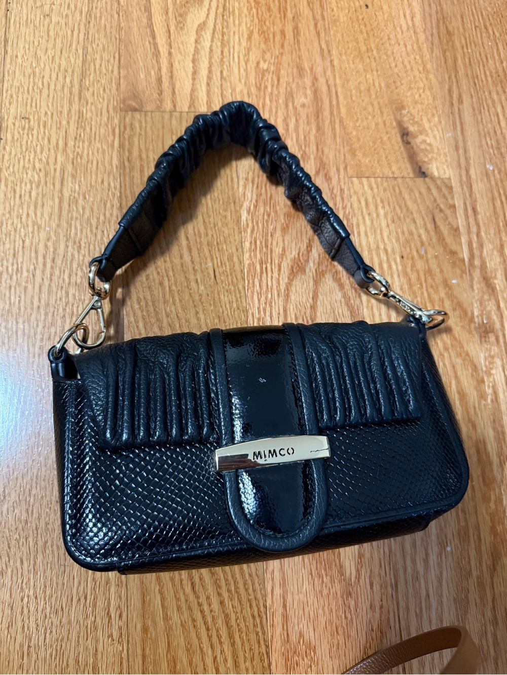Mimco Black Patent Mini Bag